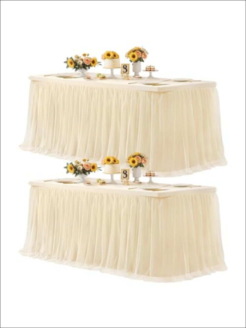 Tulle Tablecloth 6ft Stretch Table Cover Ruffle Skirt Banquet Wedding Decor